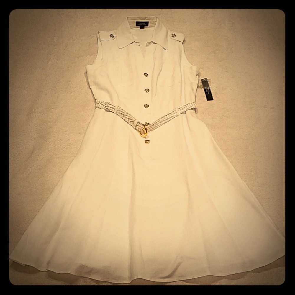 Tahari by Arthur S. Levine Ivory White Dress